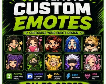 Custom Twitch Emotes | Discord Emotes | Chibi Emotes | Kawaii Emotes | VTuber Emotes | PNGTuber Emotes | Free Animated Emote