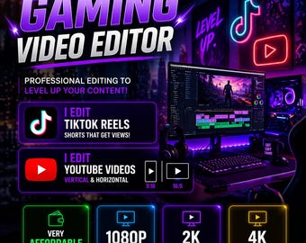 Professional Gaming Video Editing – YouTube, Twitch, TikTok (Digital Editing Service)