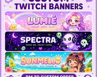 Custom Twitch Banner | VTuber Streamer Banner | Personalized Gaming Header | Anime Stream Banner | Twitch Channel Branding