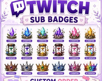 Custom Twitch Sub Badges | Personalized Subscriber Badges | Twitch Loyalty Badges | VTuber Badges | Custom Badge Design