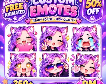 Custom Twitch Emotes from Photo | Personalized Chibi Streamer Emotes | Twitch, Discord, Kick & YouTube Emotes