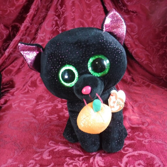 Ty Beanie Boo Potion black Cat With Pumpkin Medium Size Etsy