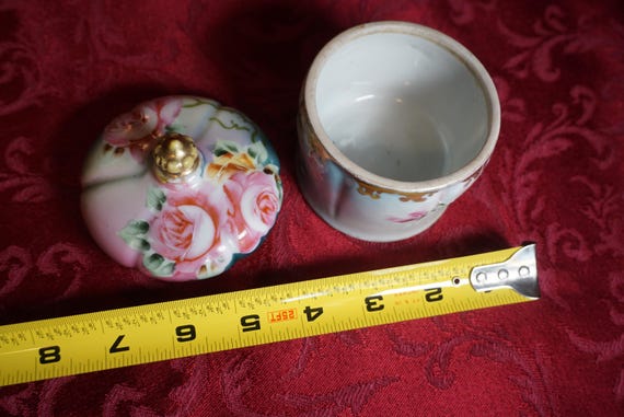 German Trinket Box, Porcelain hand painted