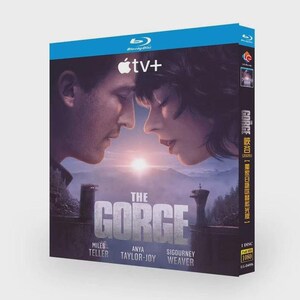 May include: Blu-ray disc for "The Gorge" movie, featuring Miles Teller, Anya Taylor-Joy, and Sigourney Weaver. The cover art shows two people facing each other with the title in large white letters. Includes the Apple TV+ logo.
