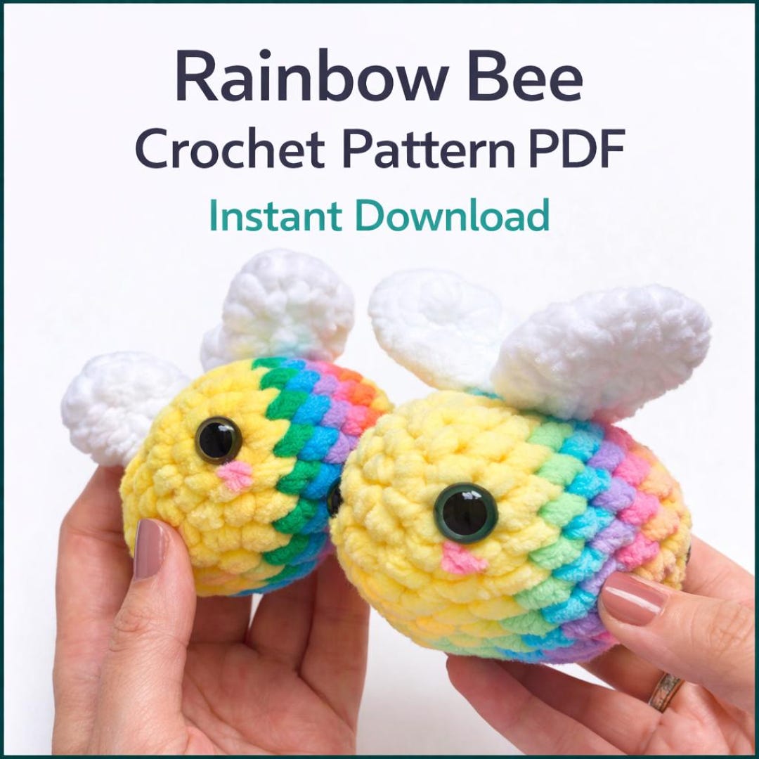 Rainbow Bee Crochet Pattern, Amigurumi Plush (PDF Pattern) - Etsy