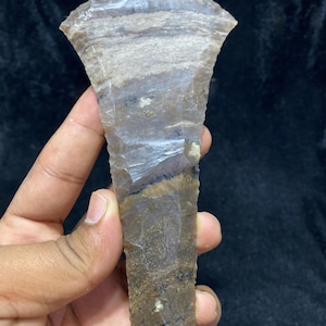 Cuchillo de punta de flecha de sílex / Hoja de ágata / Herramienta de piedra primitiva / Réplica coleccionable