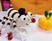 Crochet Baby Spider halloween, crochet spider, halloween crochet spider with a pumpkin, Halloween Crochet, spider with a pumpkin, Crochet
