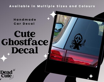 Cute Ghostface Vinyl Decal | Horror Car Sticker | Kawaii Spooky Vinyl Sticker