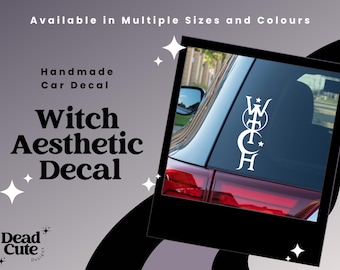 Witch Aesthetic Car Decal | Celestial Typography Sticker | Subtle Witch Vinyl