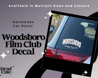 Woodsboro Horror Film Club Vinyl Car Decal | Horror Movie Sticker | Ghostface Inspired Window Decal