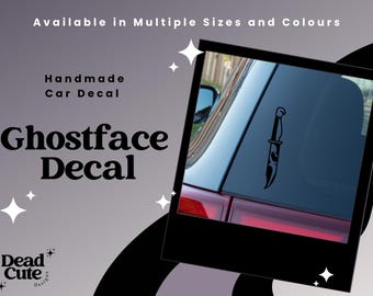 Ghostface Knife Vinyl Car Decal | Horror Movie Inspired Sticker | Slasher Car Window Decal