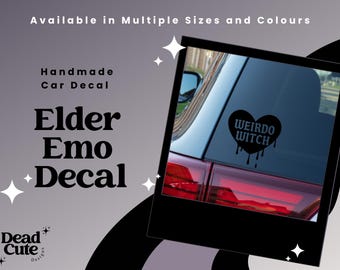 Elder Emo Vinyl Decal | Gothic Heart Sticker | Emo Aesthetic Car Decal