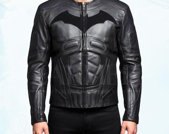 Men's Urban Vigilante Tactical Leather Biker Jacket,Handcrafted Dark Crusader Padded Armor Moto Coat,Stealth Night Stalker Cowhide Outerwear