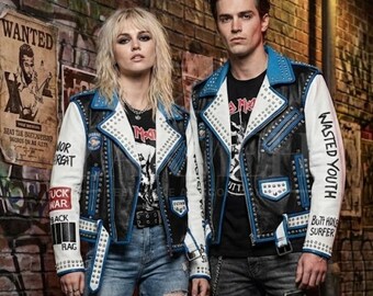Custom Punk Rock Studded Leather Jacket | Hardcore Punk Battle
