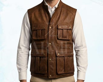 Large / XL 70s Columbia Fishing Vest / 1970s 1980s Khaki Utility