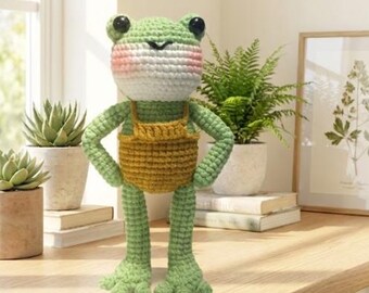 Amigurumi motif grenouille au crochet, jouet pour chien (motif PDF), motif grenouille amigurumi au crochet PDF, motif grenouille au crochet, petite grenouille au crochet, anglais PDF