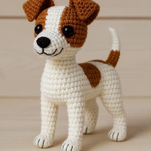 Schema all'uncinetto per Jack Russell Terrier: giocattolo amigurumi per cani (schema PDF)