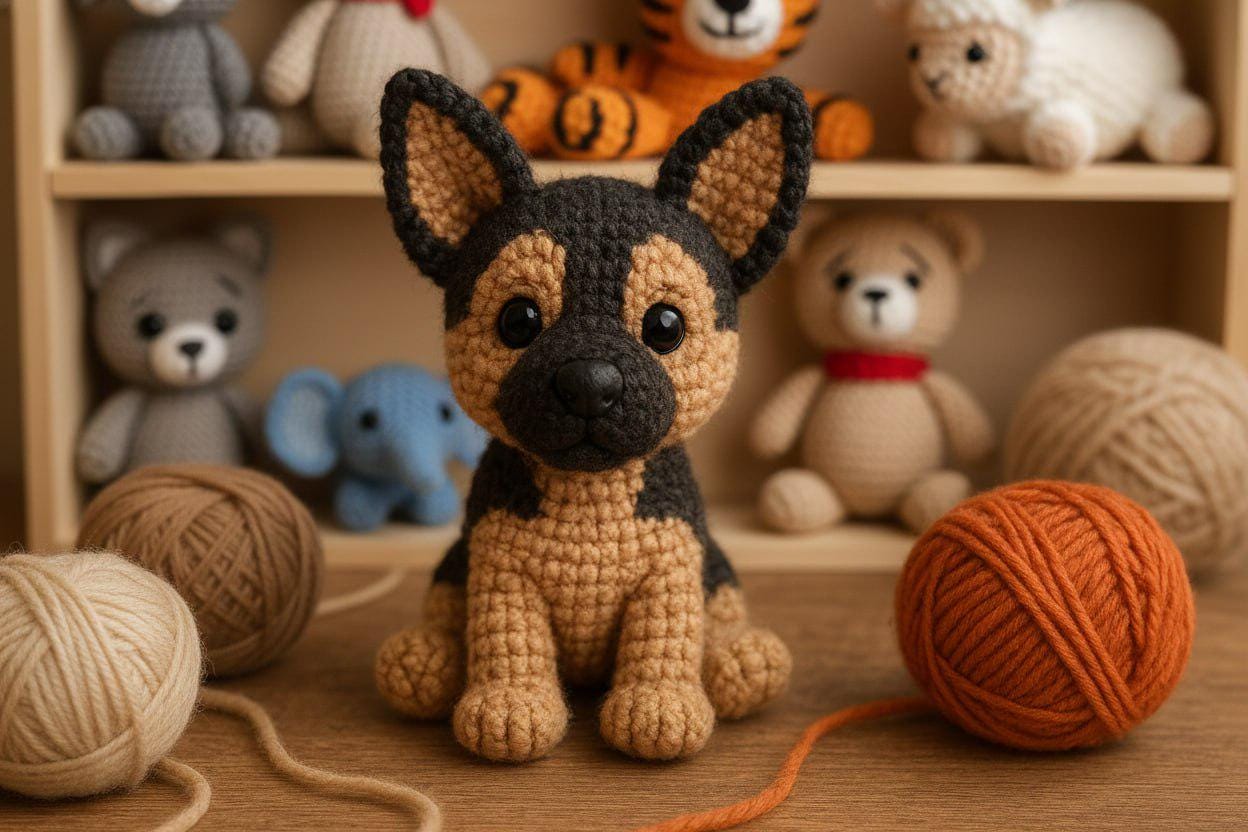 38 German Shepherd Crochet Patterns for Amigurumi, Decor, and Dog Lover Gifts 20 Crochet German Shepherd Puppy Pattern: Amigurumi Dog