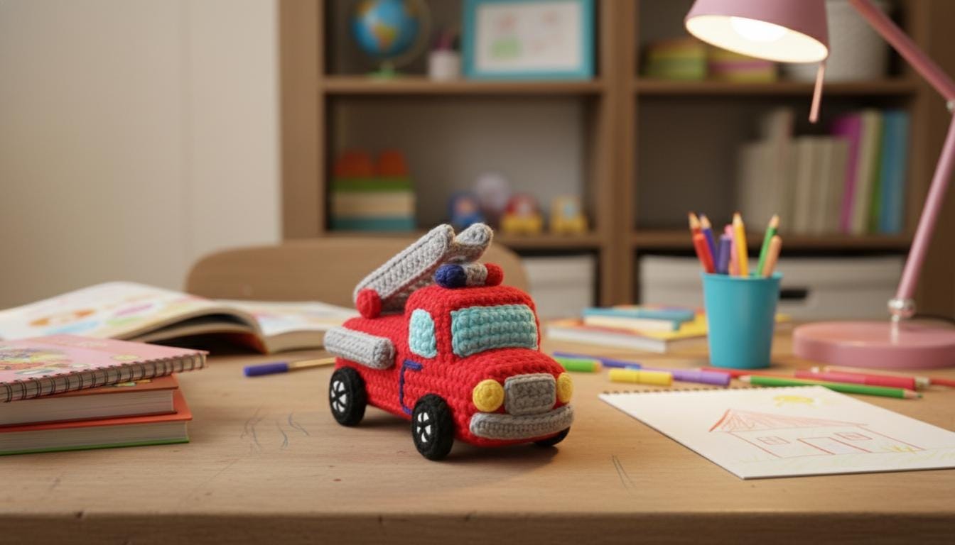 30 Crochet Car Patterns to Stitch Fun Vehicles, Classic Cars, and Cute Amigurumi Designs 24 Fire Truck Crochet Pattern