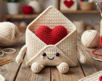 Cadeau enveloppe coeur au crochet pour la Saint-Valentin, doux souvenir d'anniversaire fait main, alternative unique aux cartes de correspondance amour pour lui ou elle