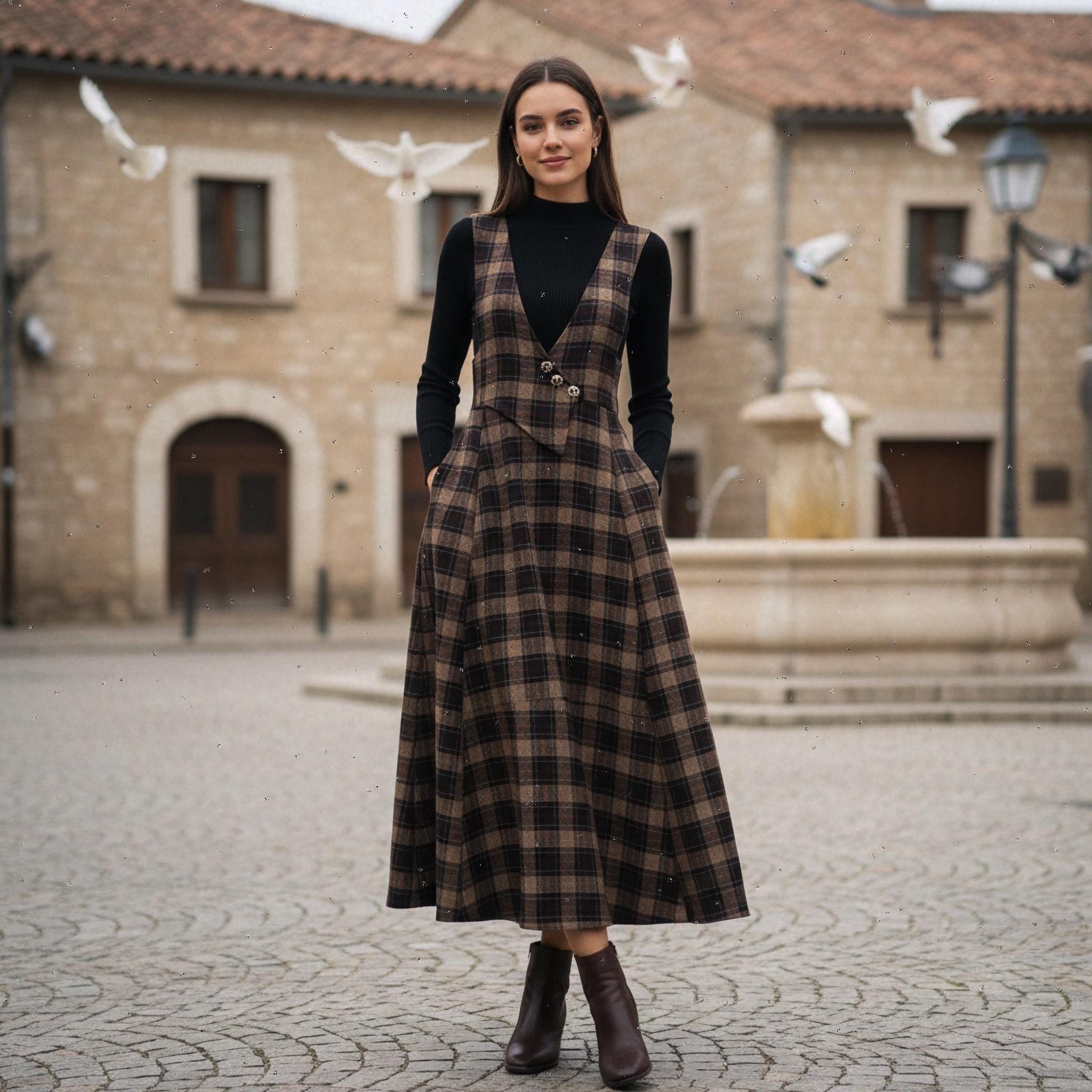 slim fit dress slacks French sweet hottie knitted suspender dress for women in early spring – Lee  Nhi Boutique main image 0
