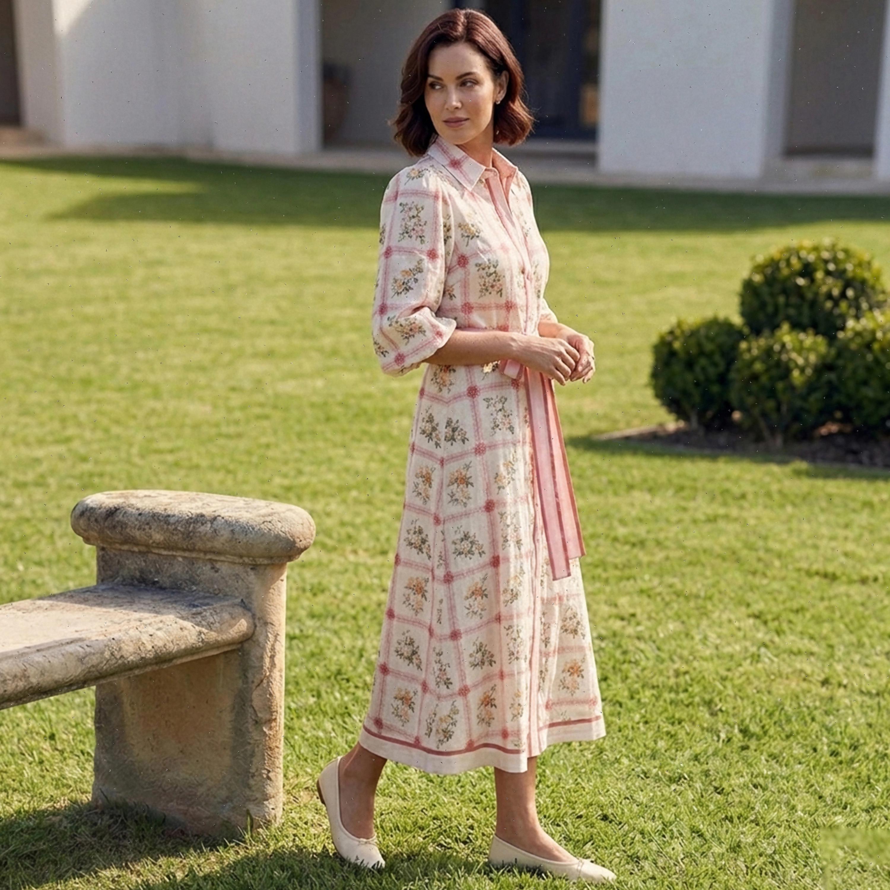 Square Neck Floral Long Sleeve Dress - Etsy