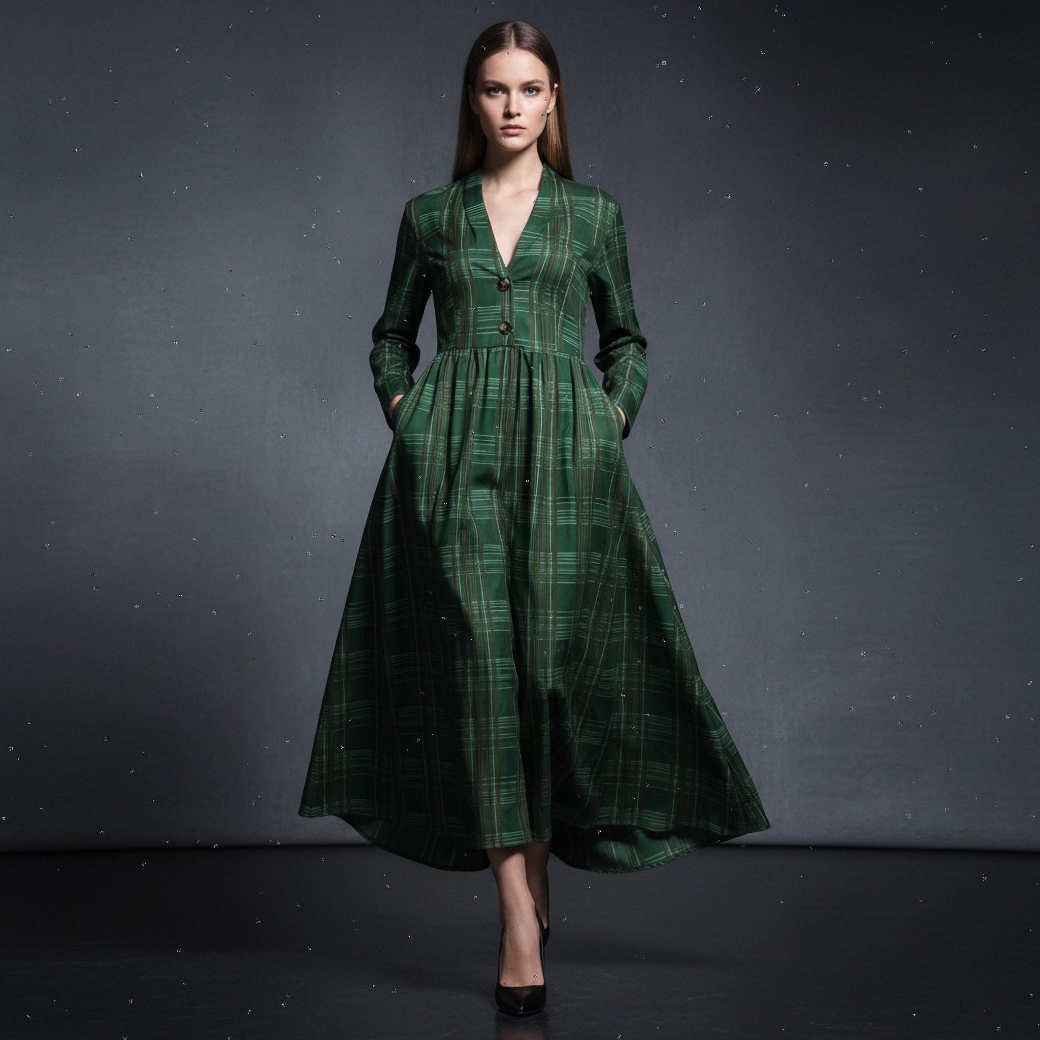 green emerald velvet dress Christmas Plaids Red Dress Medium main image 0