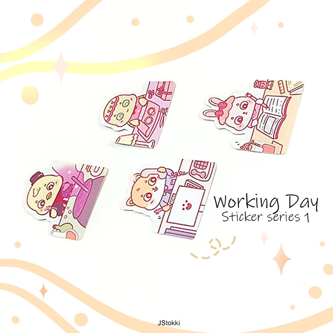 Working Day Sticker Series_1 | Kawaii Planner Stickers | Journal Decor ...
