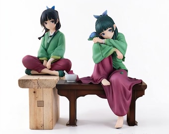 Figurka Maomao z PVC z Pamiętnika Aptekarza ze stołem – kolekcjonerska figurka anime
