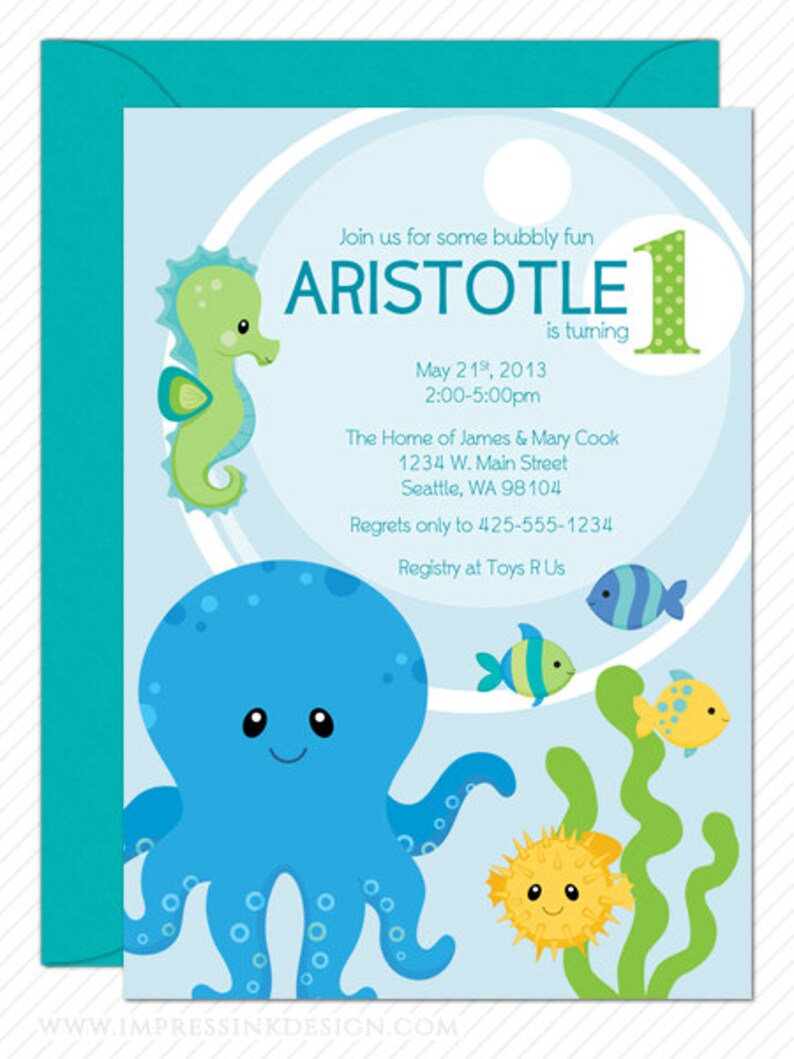 Under the Sea Octopus Baby Shower or Birthday Invitation | Etsy