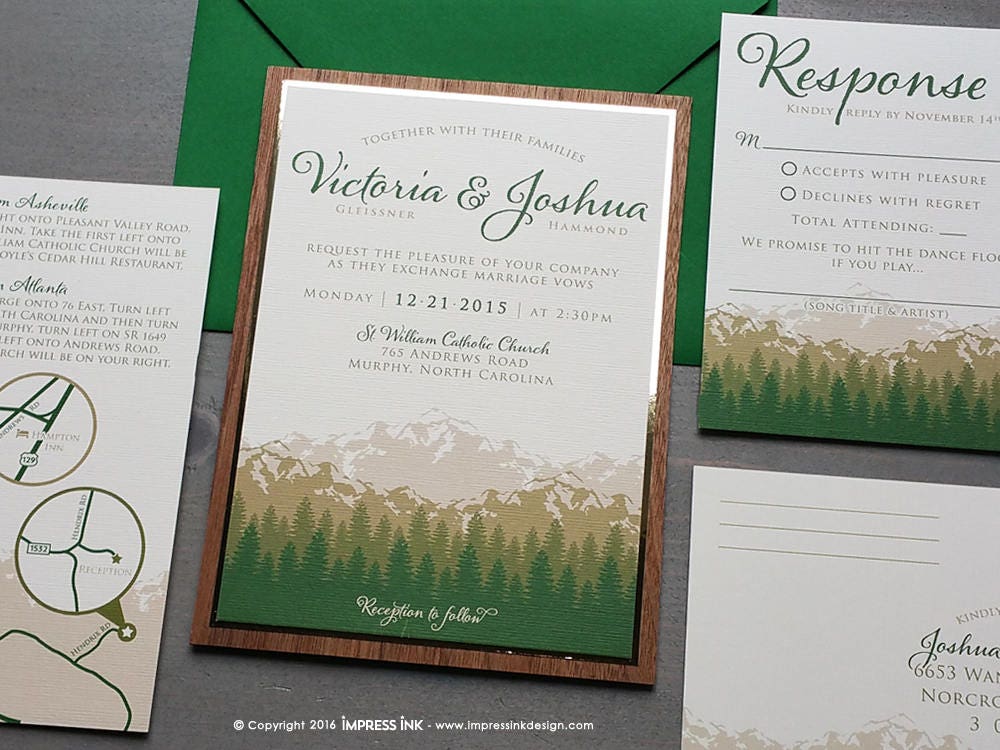 Green Wedding Invitation Sample 9