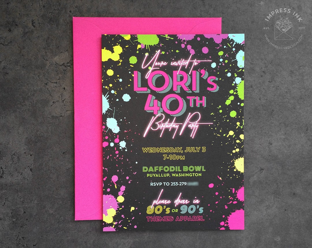 Paint Splatter Wedding Invitation Sample Flat or Pocket Fold - Etsy