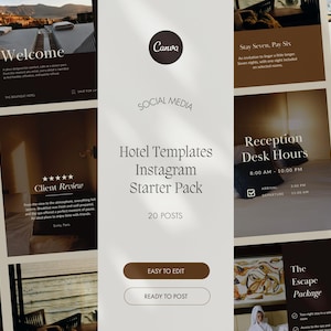 Hotel Templates Instagram Starter Pack | Canva Templates für Feed & Stories