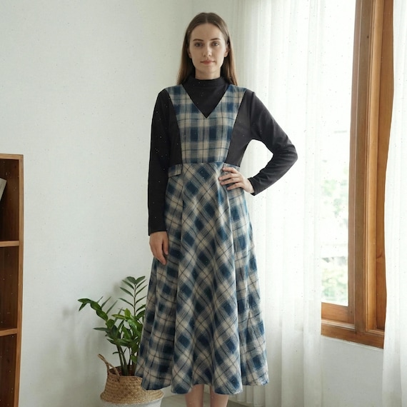 autumn patchwork dress a line Gentle Autumn Patchwork Dress – Kulta Boutique main image 1