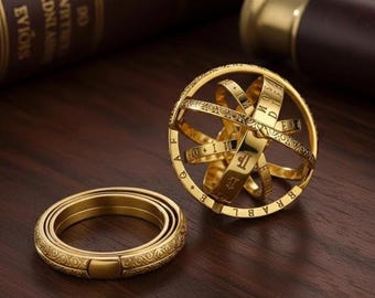 Foldable Astronomical Sphere Ring, Celestial Star Fidget Ring, Anti Anxiety Spinner Ring, Rotatable Astronomy Ring Jewelry, Gift for Her