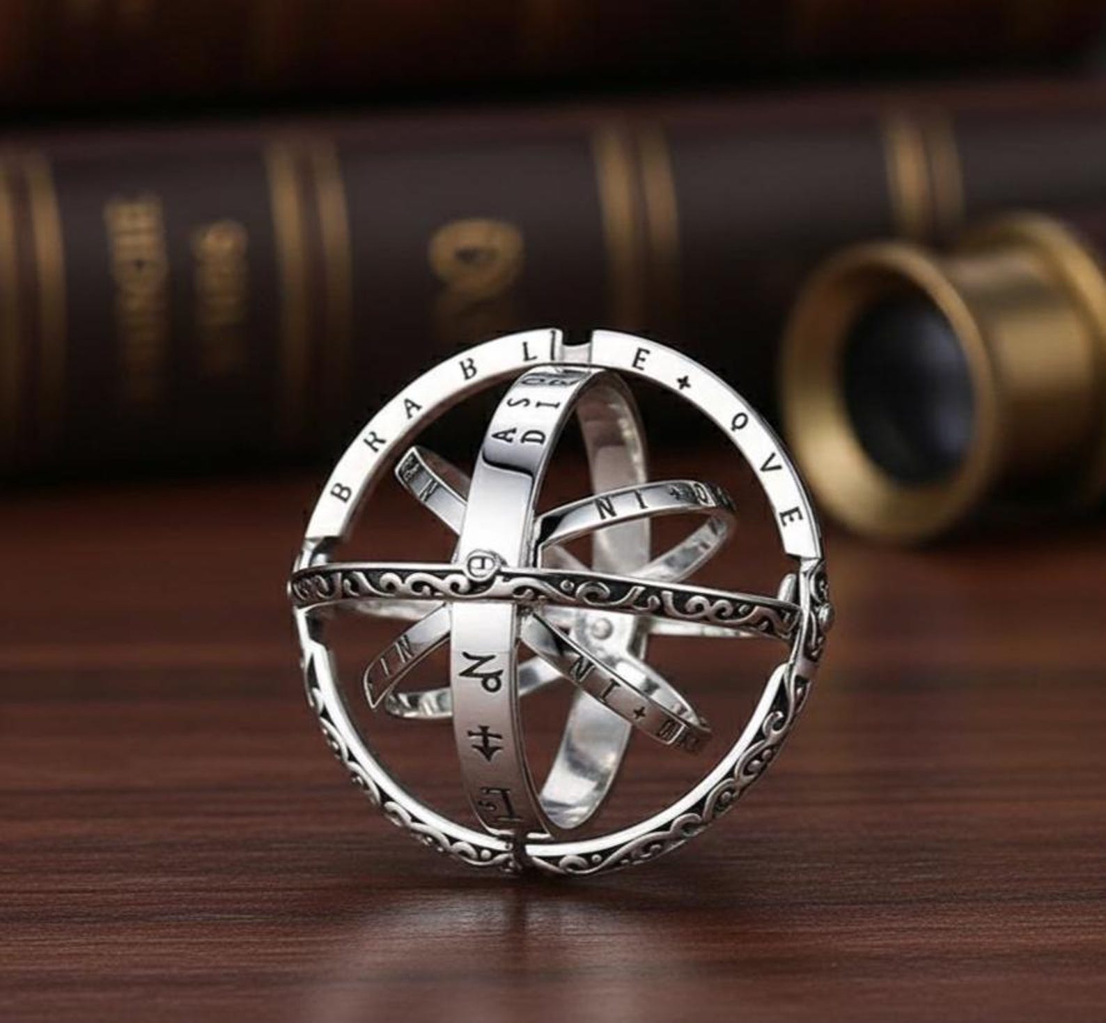 Foldable Astronomical Sphere Ring, Celestial Star Fidget Ring, Anti ...
