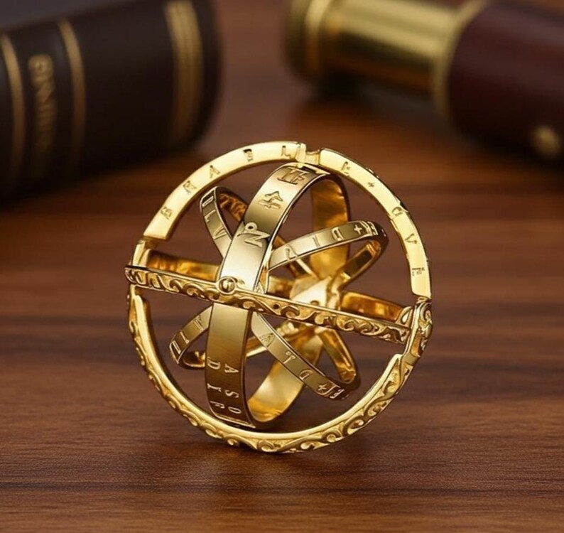 Foldable Astronomical Sphere Ring, Celestial Star Fidget Ring, Anti ...