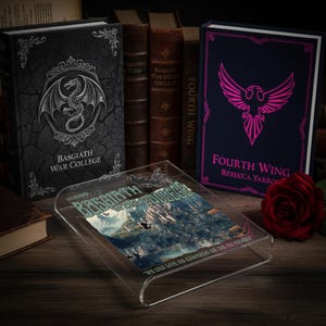 Basgiath War College Book Vase, Fourth Wing Inspired Decor, Dragon Rider Acrylic Flower Vase, Iron Flame Merch, Romantasy Book Lover Gift image 3