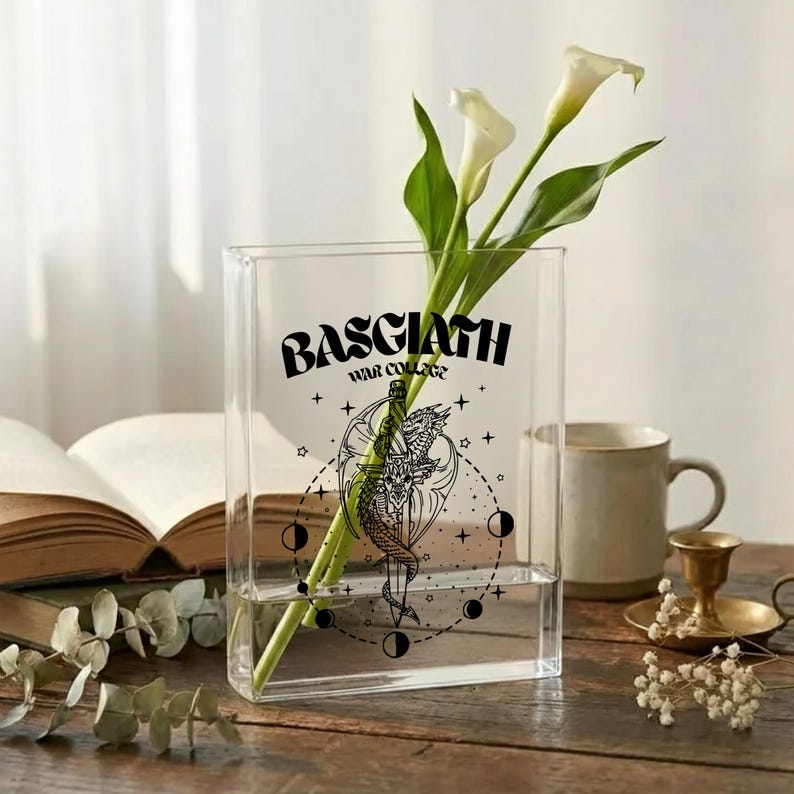 Die As Riders Book Shaped Vase, Tairn and Sgaeyl Dragon Decor, Fourth Wing Dagger Art, Iron Flame Merch, Romantasy Book Lover Gift for him image 3