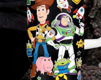 Woody and Buzz 40oz Tumbler with Handle, Toy Story Land Trip Cup, Family Vacation Travel Mug, Kids Back to School, Cartoon Sticker Bomb
