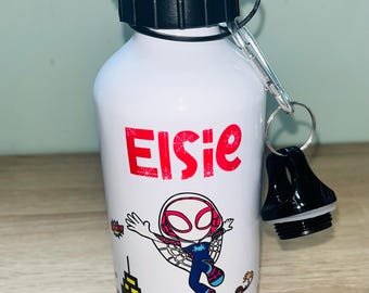 Garrafas de água de alumínio personalizadas de 600ml com tema do Homem-Aranha Fantasma - feitas com seus personagens favoritos! Garrafa de água escolar