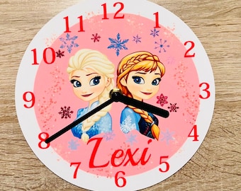 Princess/Frozen Design Wall Clock/Desk Clock - Character Design. Made to order.