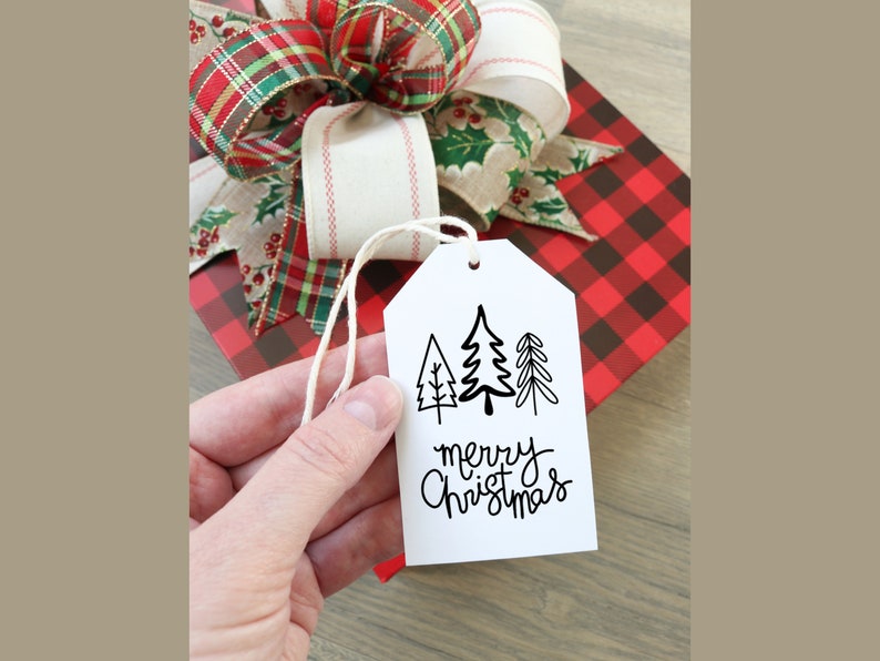 Black and White Christmas Gift Tags & Treat Tags Printable PDF Download image 5