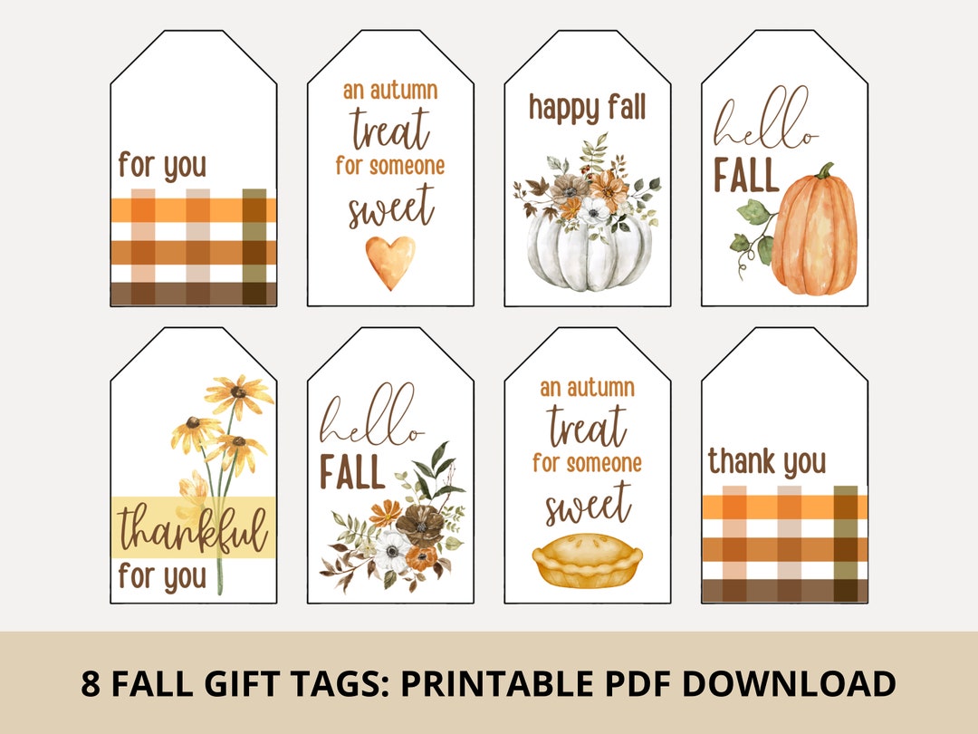 Autumn Wedding Labels Gift Tags. Fall Digital Collage Sheet 2 