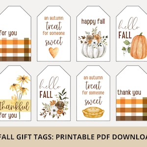 Fall Gift Tags & Treat Tags | Printable PDF Download