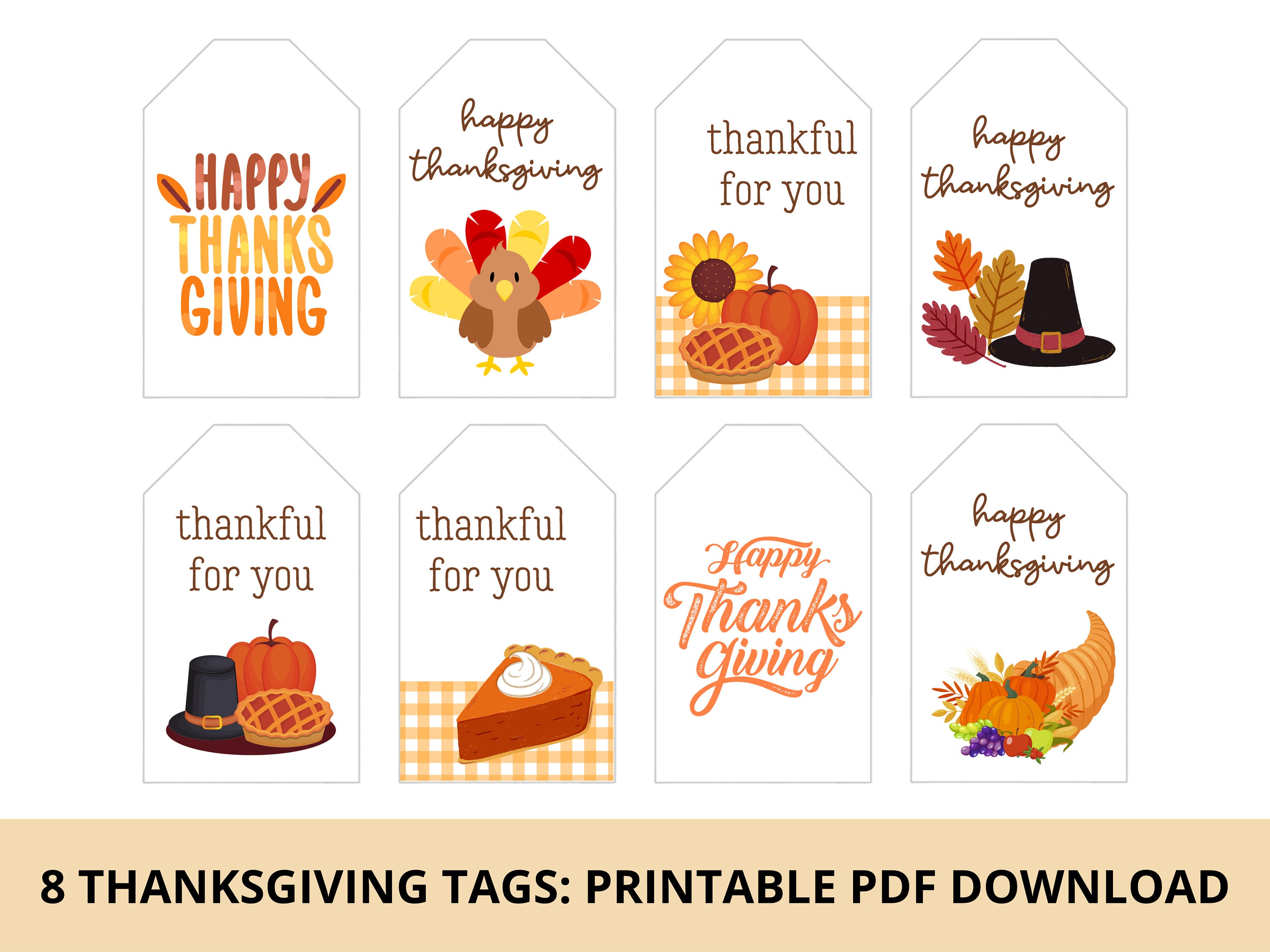 thanksgiving gift tags & treat tags | printable pdf download