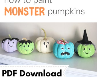 DIGITAL DOWNLOAD How to Paint Monster Pumpkins PDF E-Book