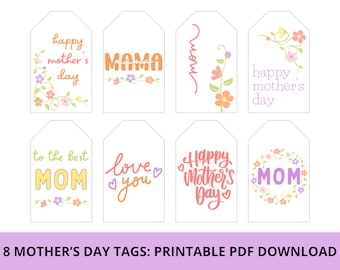 Happy Mother's Day Printable Tags - Etsy