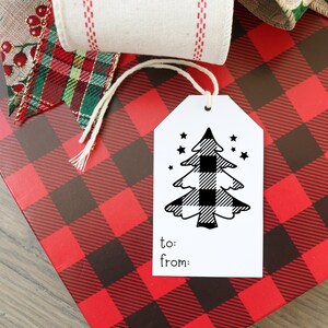 Black and White Christmas Gift Tags & Treat Tags Printable PDF Download image 3