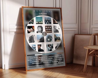 Bon Jovi Poster Print | Crush Poster | Album Poster Print | Album Cover Poster | Rock Music Poster | Room Decor | Music Gift | Music Decor